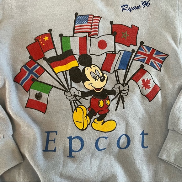 Walt Disney World WDW EPCOT Rare Vintage 1990s Crewneck Sweatshirt - Picture 2 of 8
